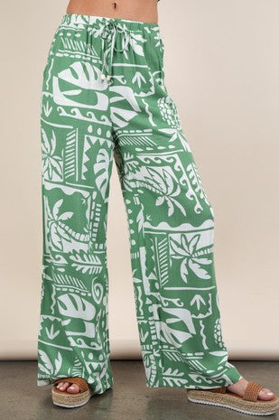 Printed Wide Leg Pant