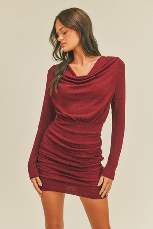 Cowl Long Sleeve Dress