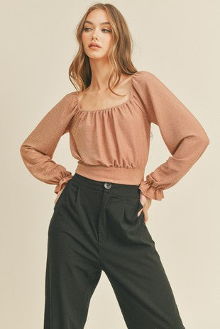 Tie-Back Shimmer Top