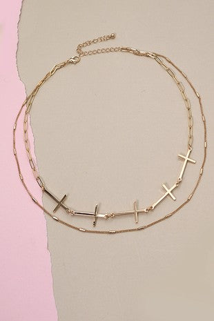 Cross Link Chain Necklace