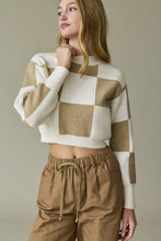Load image into Gallery viewer, Harper Checkerboard Crop Sweater Top
