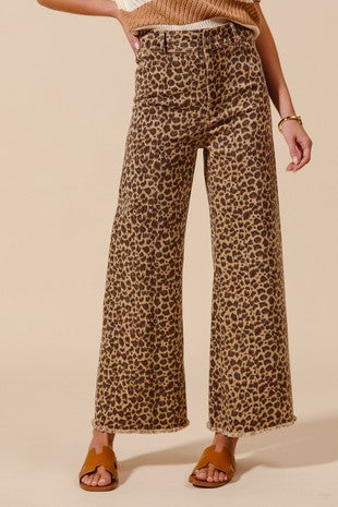 Leopard Wide Leg Denim