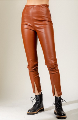 Camel Leather Pants