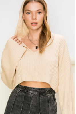 Cropped Hooded Sweater